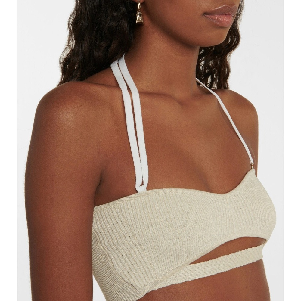 Jacquemus Le Bandeau Beijo Top | Minimalist Linen Knit Bralette SS22 XS